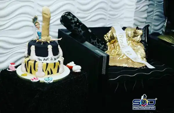 Photos: Basketmouth Wife, Elsie Okpocha Licking Manhood on a Cake